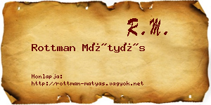Rottman Mátyás névjegykártya